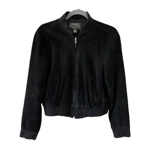 Ralph Lauren Country Vintage Women's Leather Suede Feel Jacket Black S